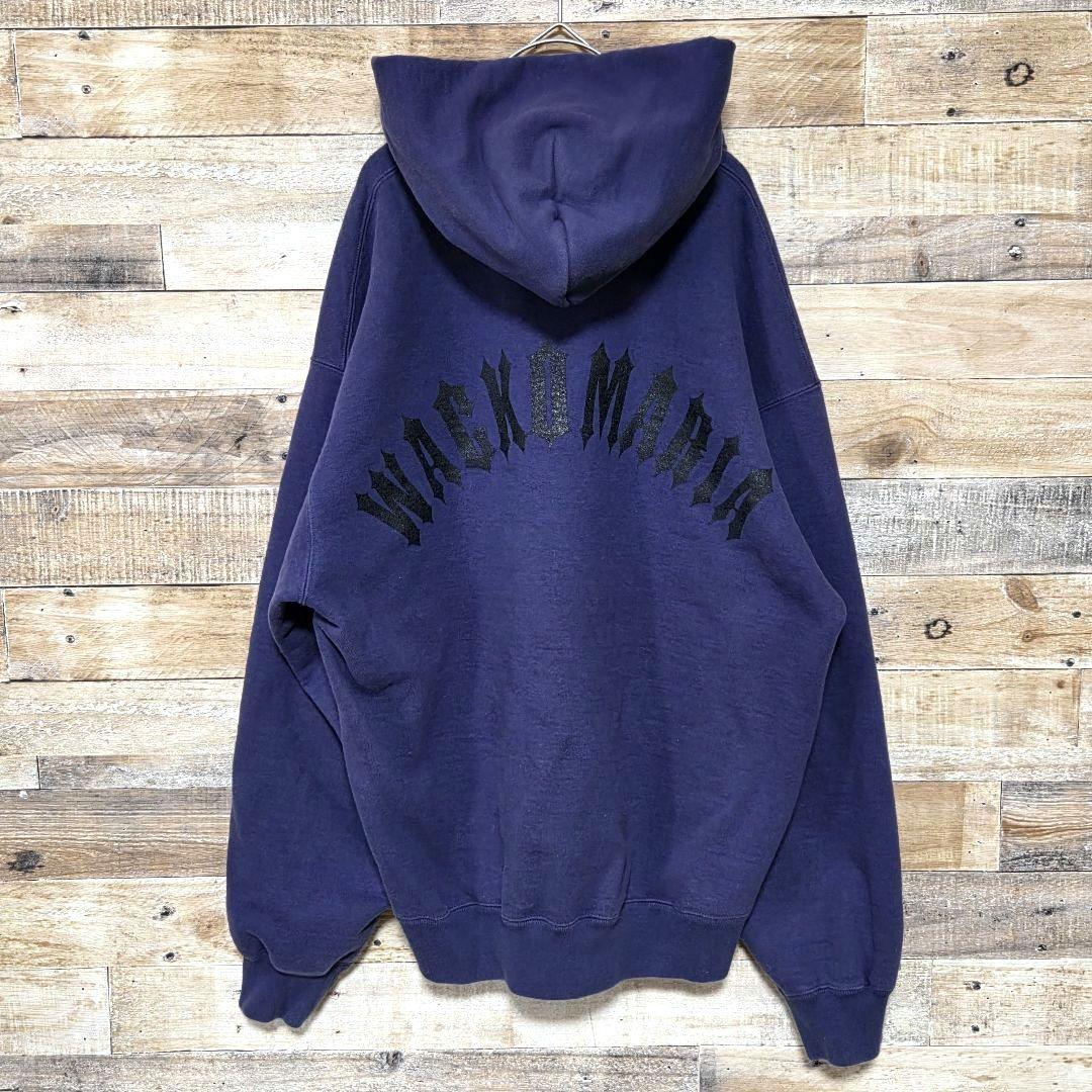 【希少L】ワコマリア パーカー ロゴ刺繍 バックプリント ヘビーウェイト生地