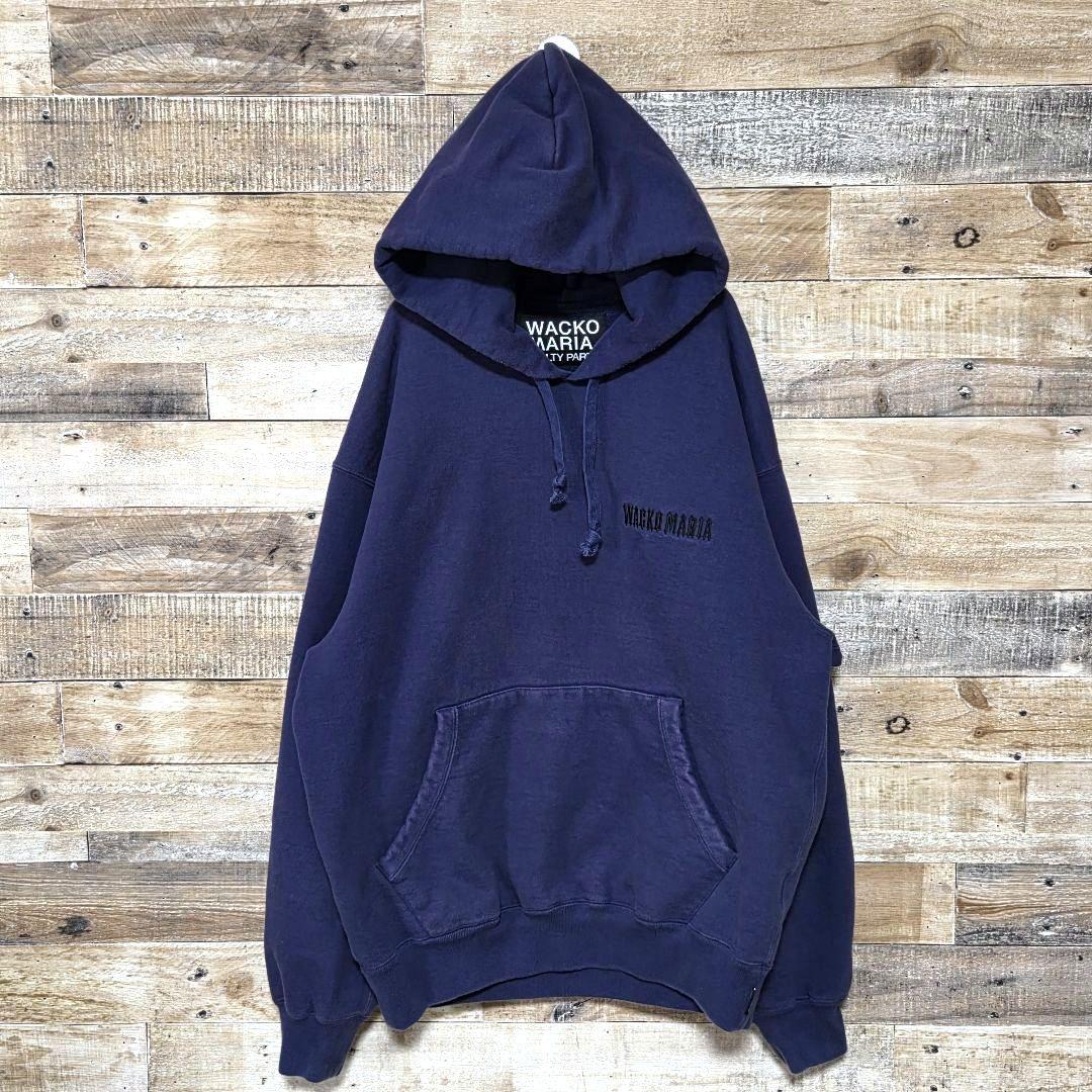 【希少L】ワコマリア パーカー ロゴ刺繍 バックプリント ヘビーウェイト生地