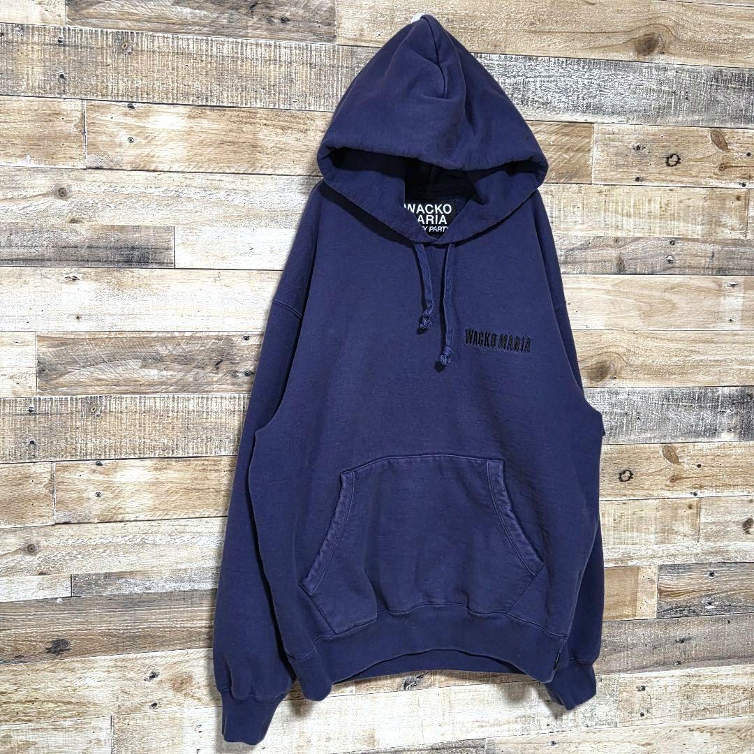 【希少L】ワコマリア パーカー ロゴ刺繍 バックプリント ヘビーウェイト生地