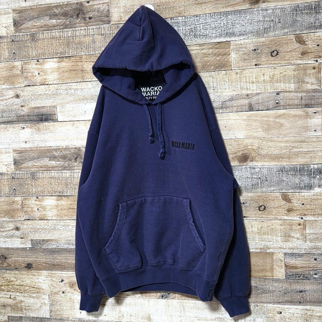 【希少L】ワコマリア パーカー ロゴ刺繍 バックプリント ヘビーウェイト生地