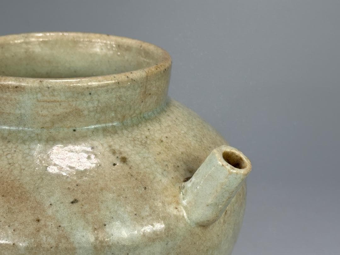 韓国美術　李朝時代　青白磁　白磁　青磁　壺　古物保証　時代物　朝鮮古美術