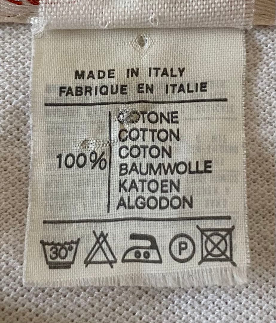 LOEWE ロエベ ヘンリーネックポロシャツ ホワイト 刺繍 サイズM