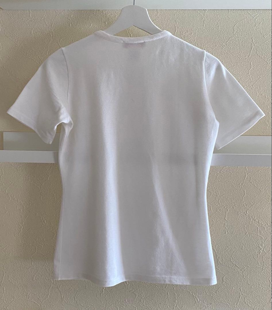 LOEWE ロエベ ヘンリーネックポロシャツ ホワイト 刺繍 サイズM