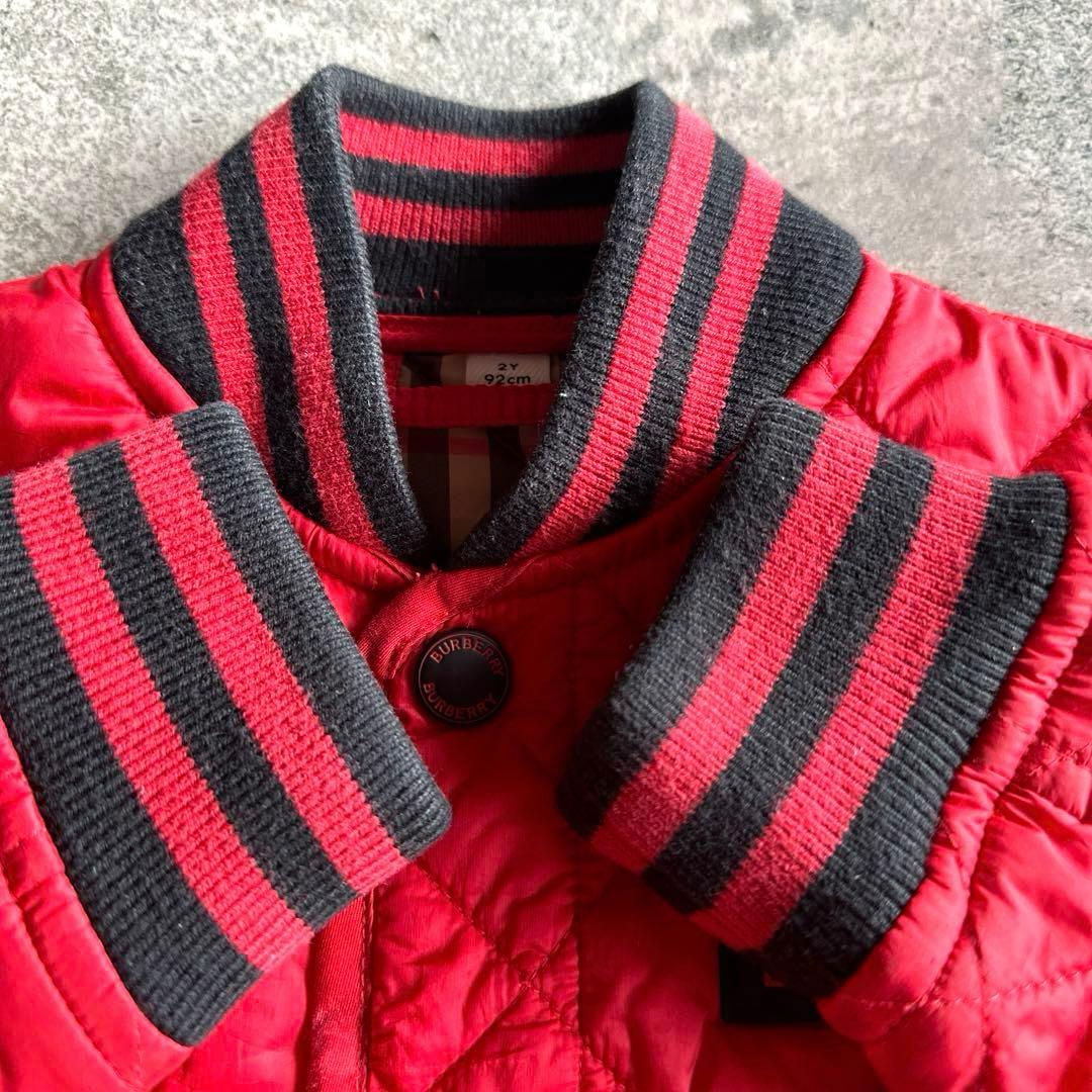 送料無料)バーバリー/キッズ/キルティング/ブルゾン/赤