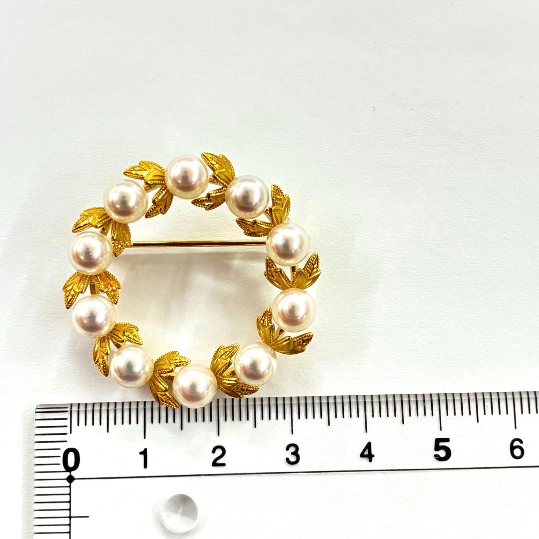 ∞MIKIMOTO　ミキモト　K18　ブローチ　月桂樹