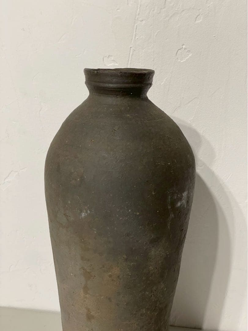 須恵器 古陶磁 壺 花瓶 インテリア 時代物 朝鮮【骨董・アンティーク】