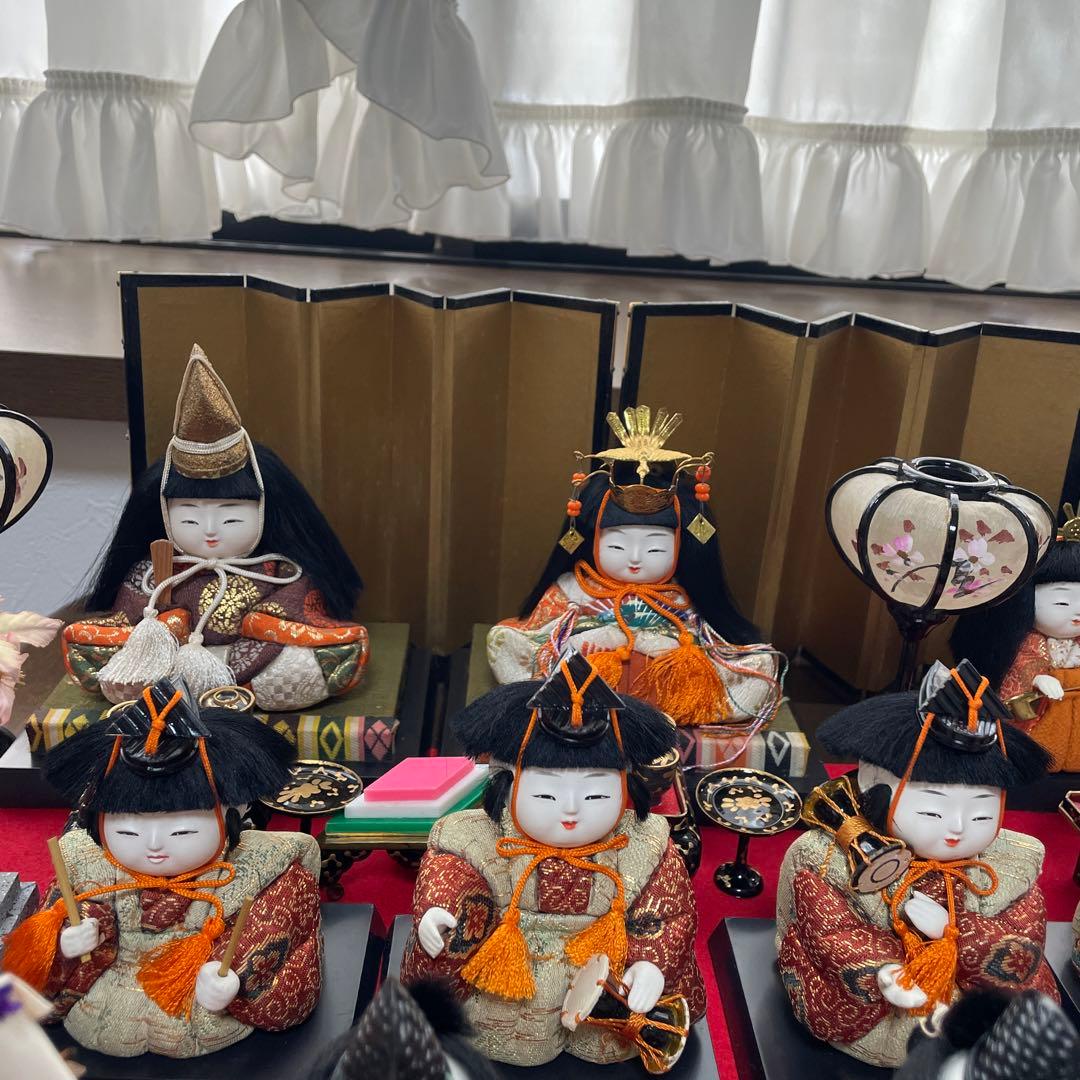 雛人形 お雛様 15人揃　木目込み人形 レトロ　お人形のみ