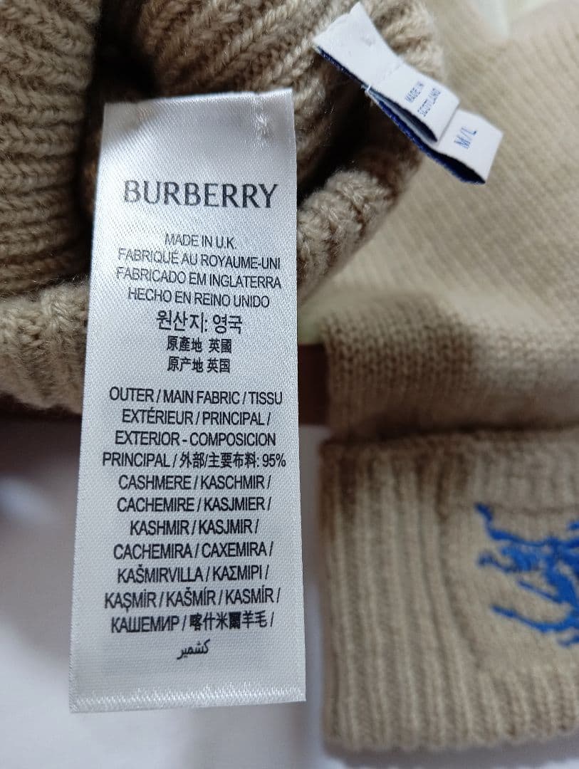 BURBERRY　バーバリー　カシミア　グローブ　手袋　サイズM/L