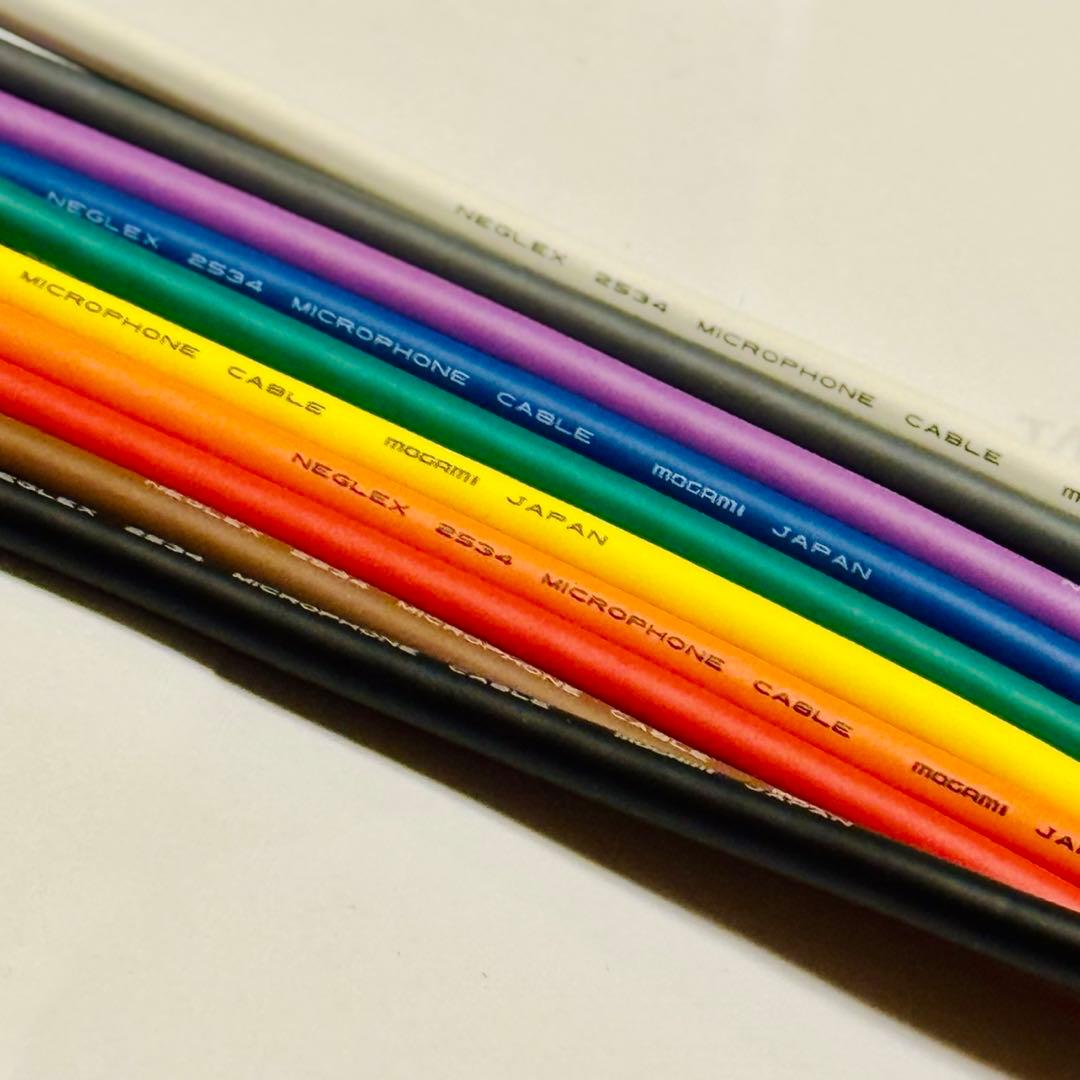MOGAMI 2534 XLRマイクケーブル 3m 新品 マルチカラー10本