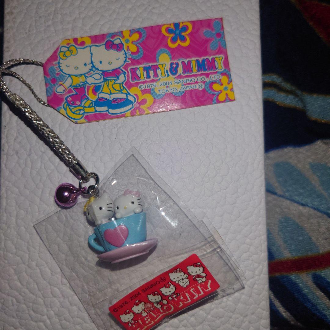 ハローキティ　根付　KITTY&MIMMY　遊園地　キティ&ミミィコーヒーカップ