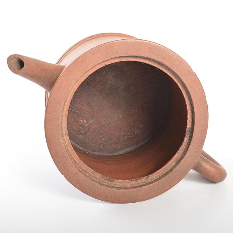 中国　紫砂　朱泥　漢詩文　急須　茶壷　V　R7363