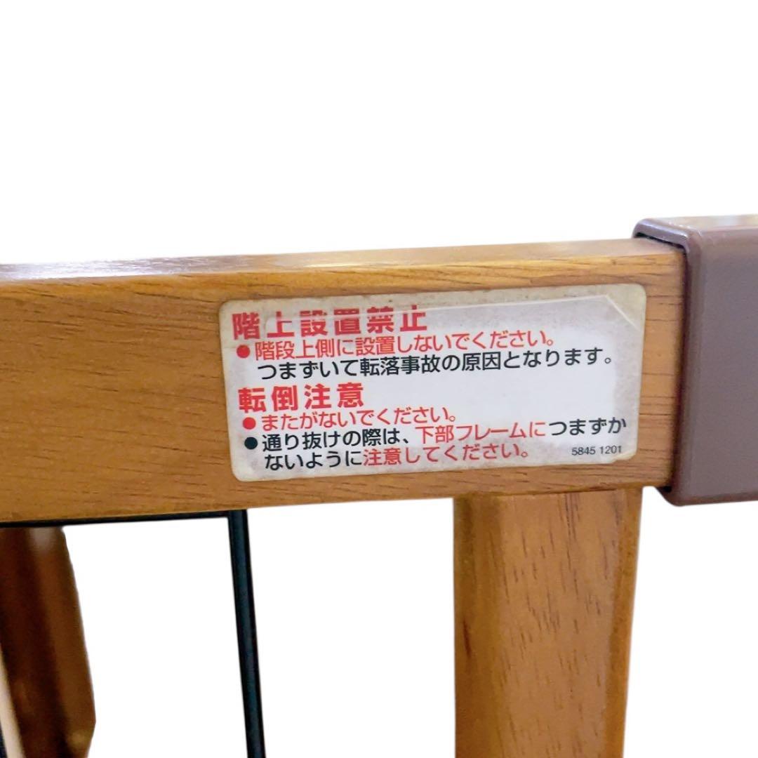 【極美品】Richell 木製おくだけドア付きゲート L ブラウン ペット用