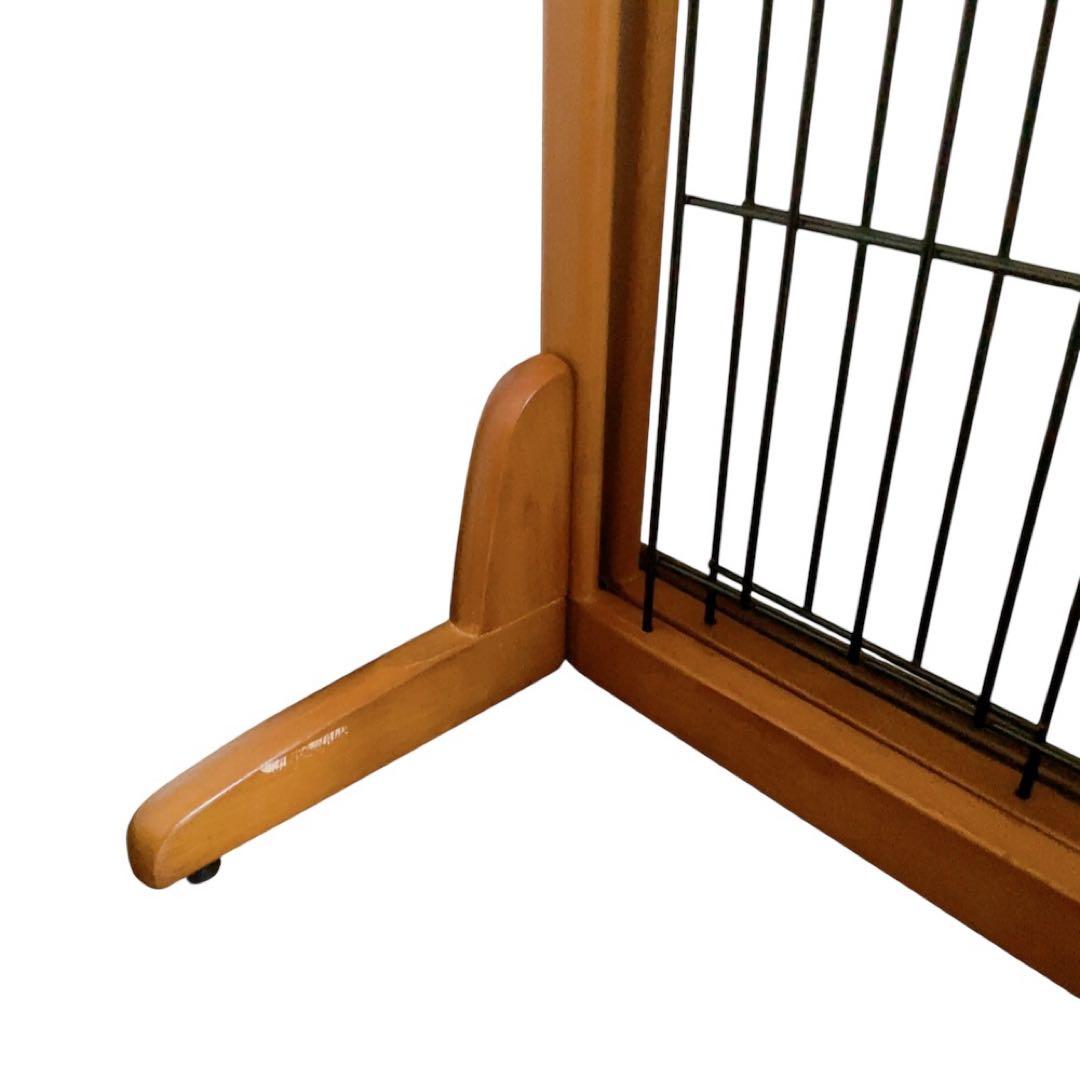 【極美品】Richell 木製おくだけドア付きゲート L ブラウン ペット用