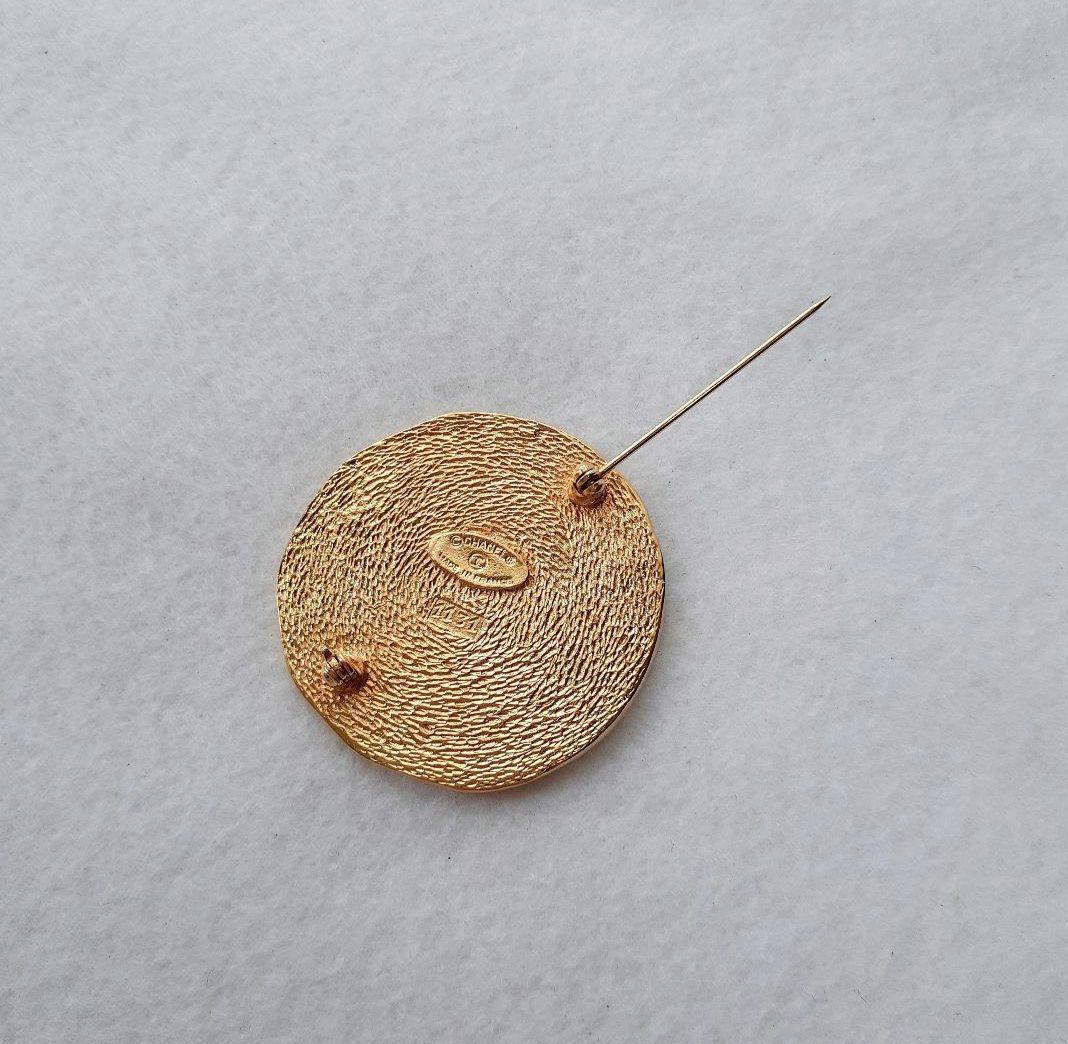 ⭐CHANEL⭐　シャネル　ココマーク　カンボン　ラウンド　ブローチ　ゴールド