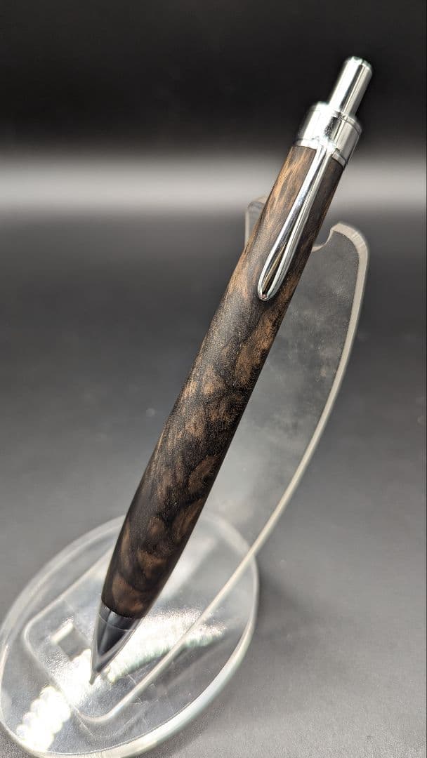 210ペン工房翌檜　極上　黒柿　孔雀杢　木軸シャーペン　木軸ボールペン　銘木