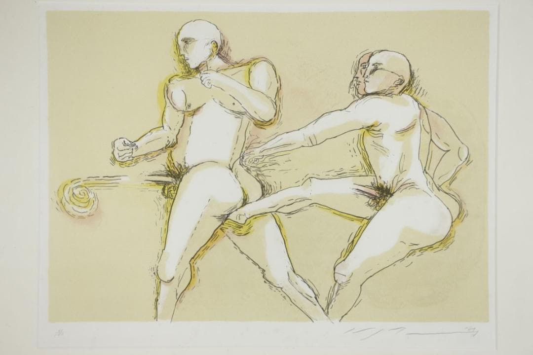 池田満寿夫 おんな・おとこ「シュミーズの色事」 リトグラフ 10号 鉛筆サイン