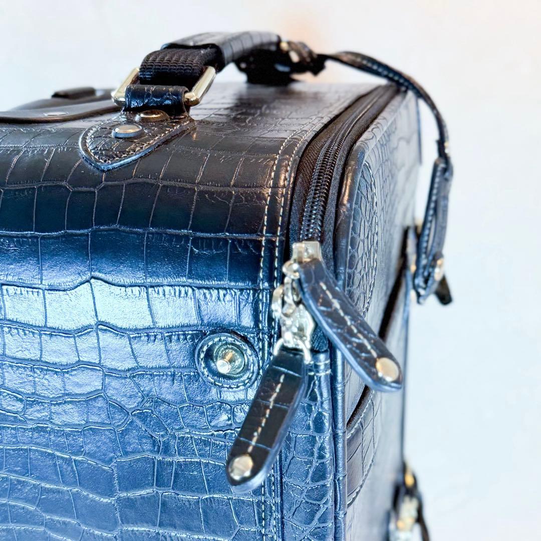 SWANY スワニー クロコ型押し キャリー ブラック