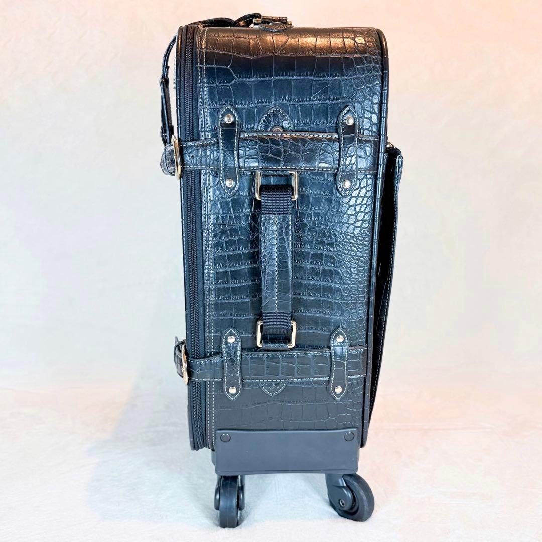 SWANY スワニー クロコ型押し キャリー ブラック