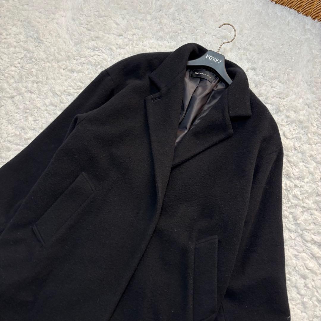 【2024年モデル】mizuiroind ウールブレンドスタンドカラーコート