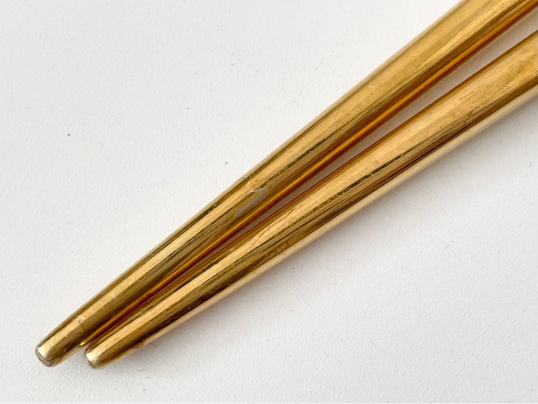 K14 金製　御箸　金属製　金の箸　三越謹製　桐箱付き　14K 14金　祝膳