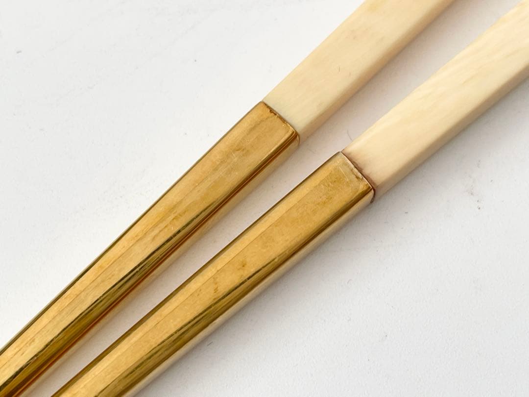 K14 金製　御箸　金属製　金の箸　三越謹製　桐箱付き　14K 14金　祝膳