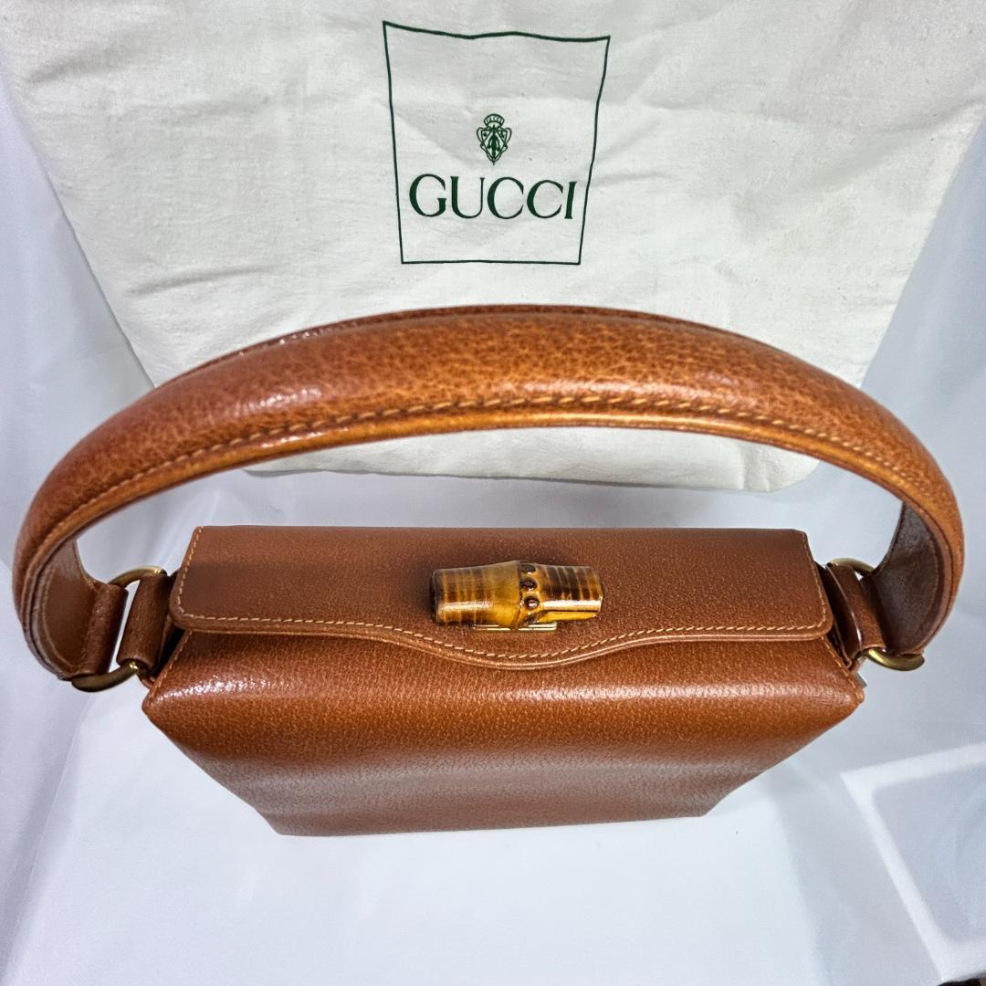 10%セール‼️★美品！！　GUCCI バンブー トップハンドル ハンドバッグ