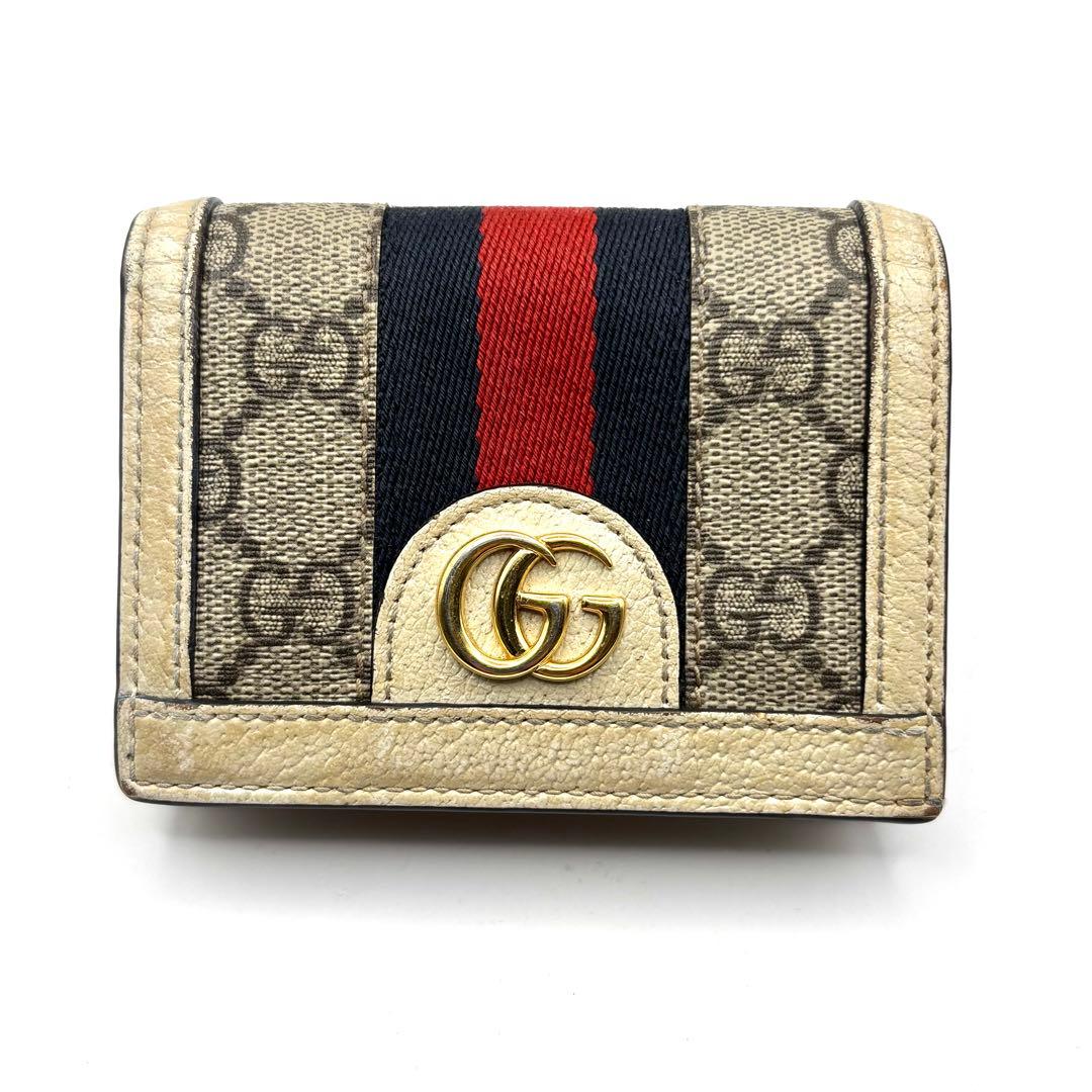 グッチ 折り財布 オフィディア マーモント シェリーライン GGスプリーム