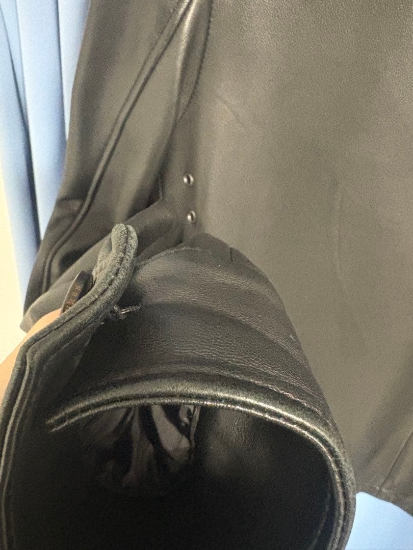 POLO ブラックシングルライダースジャケット