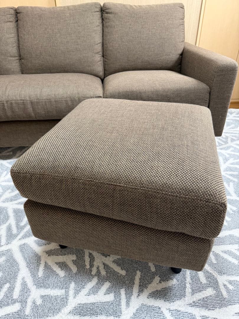 美品 ニトリ N シールド カウチソファ 3人掛け ブラウン ファブリック