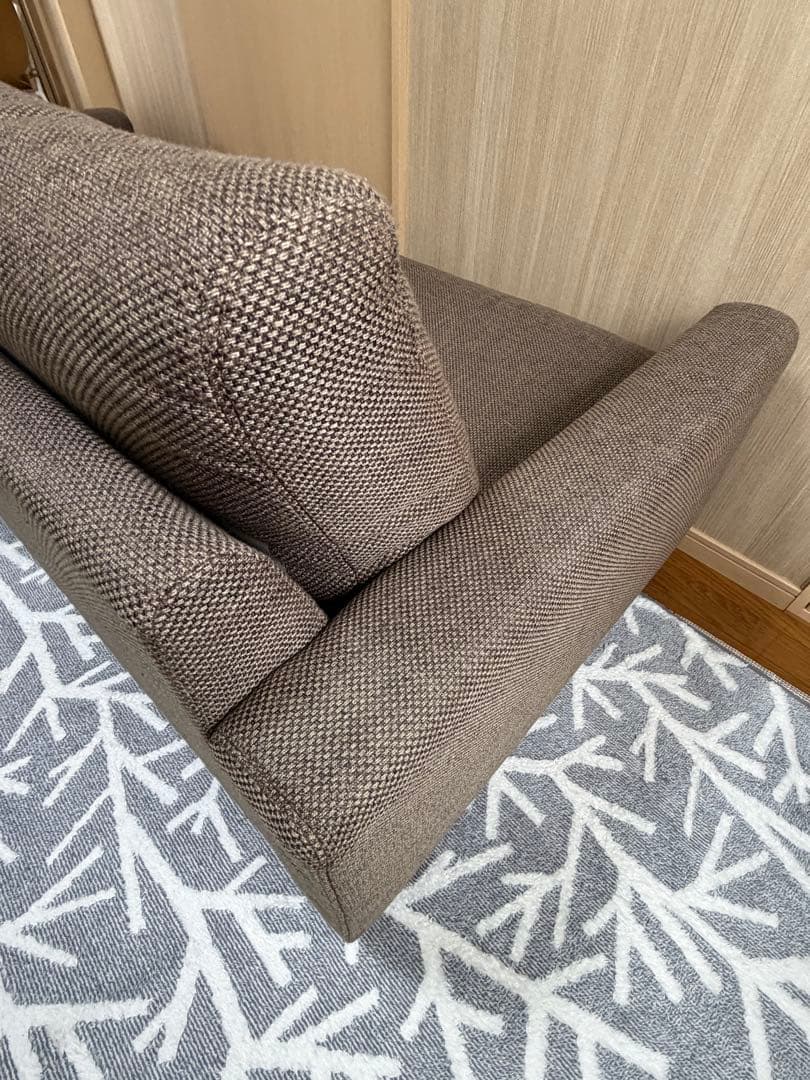 美品 ニトリ N シールド カウチソファ 3人掛け ブラウン ファブリック