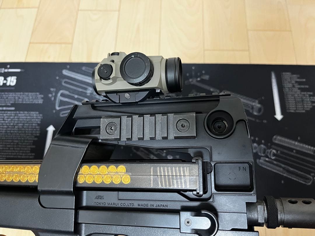 p90 プリコック　電子トリガーカスタム　安全弾速適合　ドットサイト