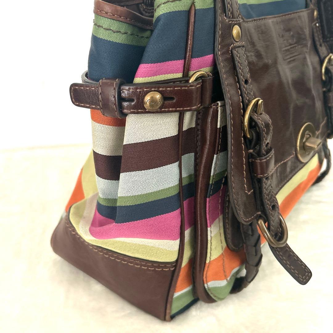 コーチ　トートバッグ　ハンドバック　レザー　ターンロック　A4収納可能　ブラウン