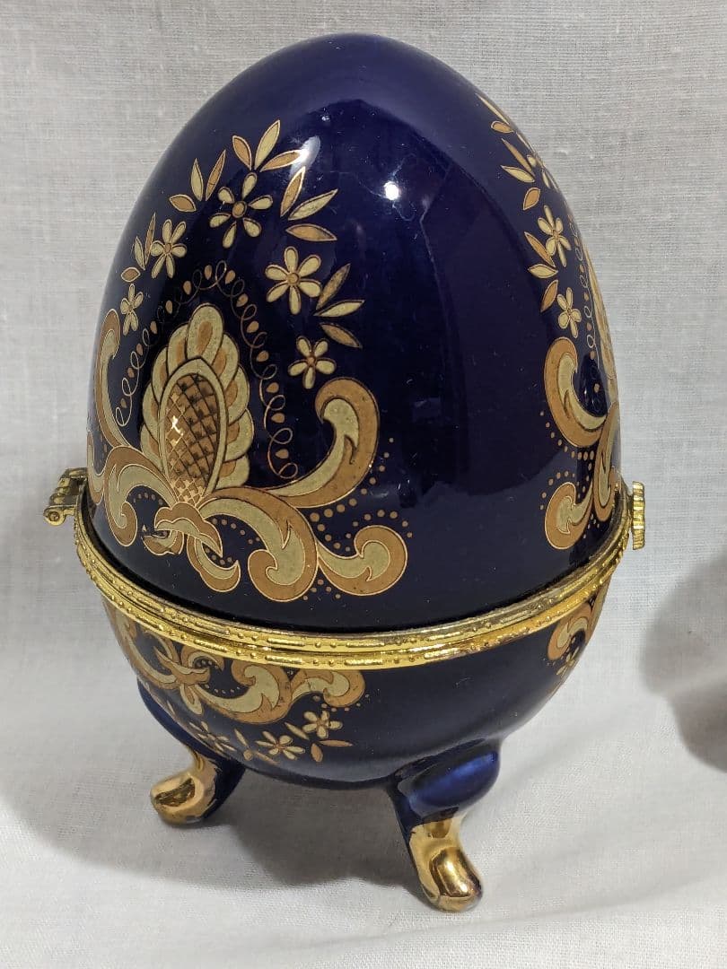 Meissen　マイセン　卵型ジュエリーボックス　大·小　置物　オブジェ　陶器