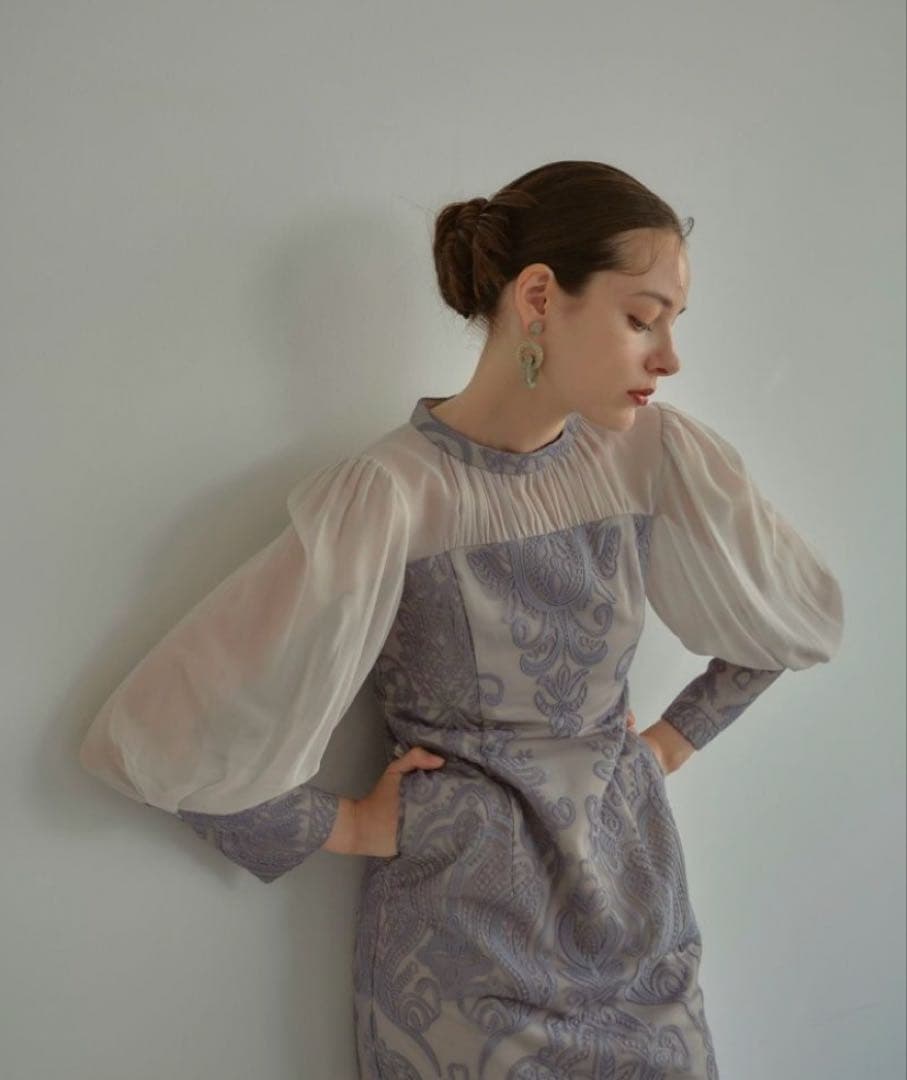 スーツ・フォーマル・ドレス ANDRESD damask gather dress