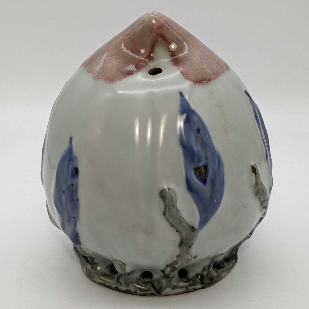 李朝 特大桃型水滴 辰砂青華彩 高麗白磁 染付 李氏朝鮮 書道具 水差 水注