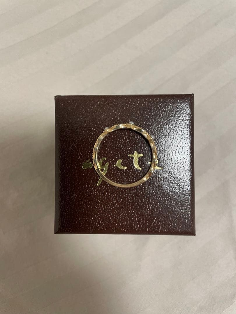 agete k10 パール　リング　13号