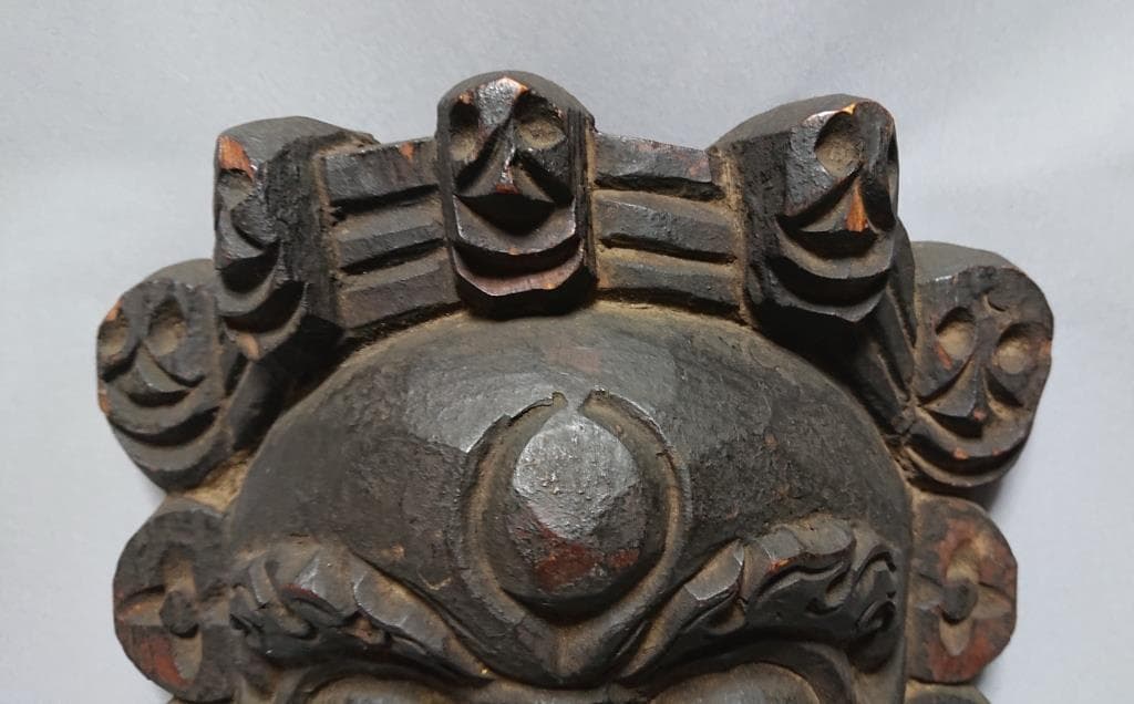 コレクター収集品　木彫　チベットの面