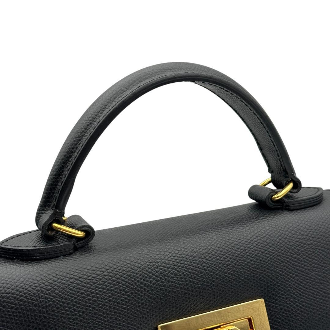 【新品同様】カルボッティ グレタ 2way ハンドバッグ ショルダーバッグ 黒