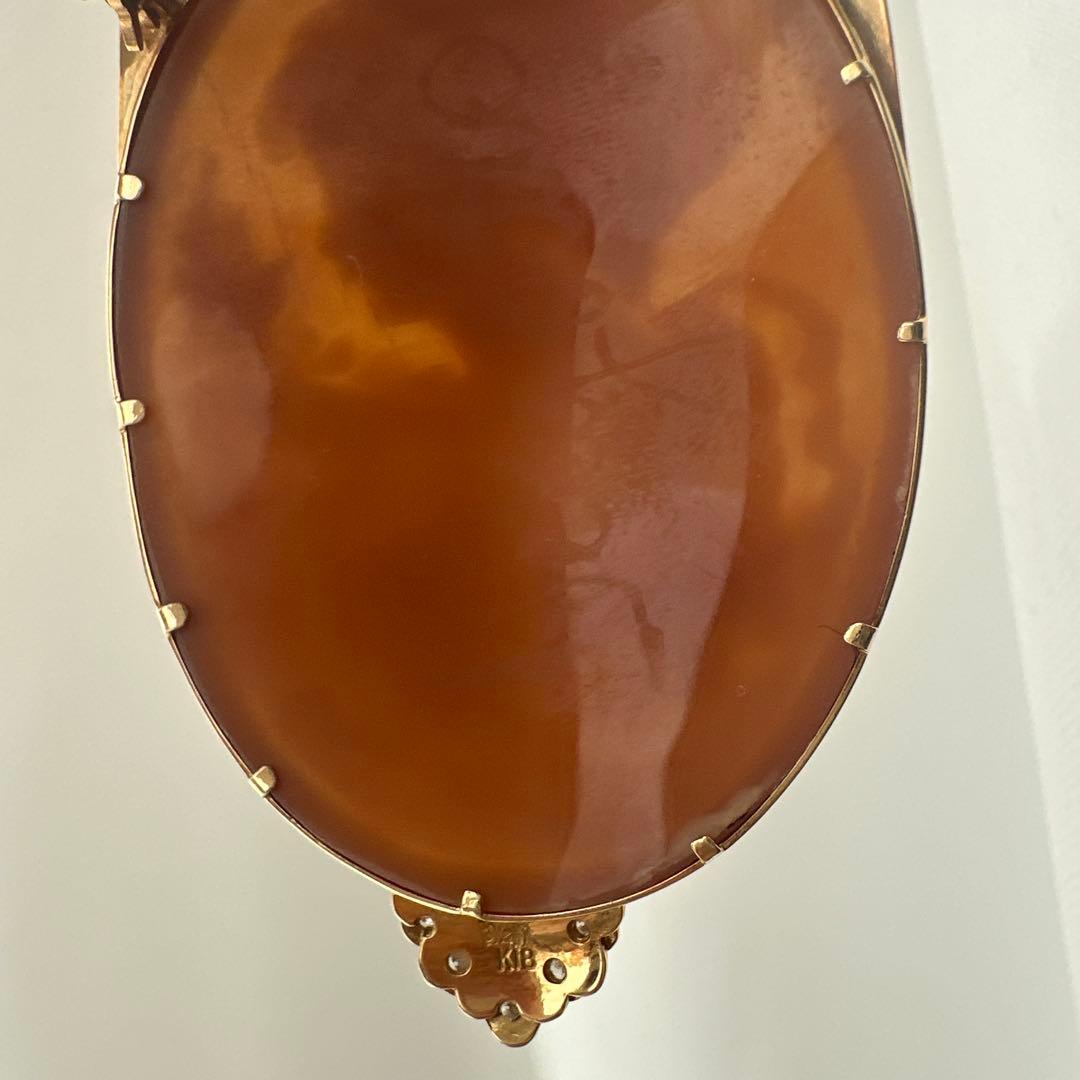 カメオブローチ　18K ダイヤ　刻印あり