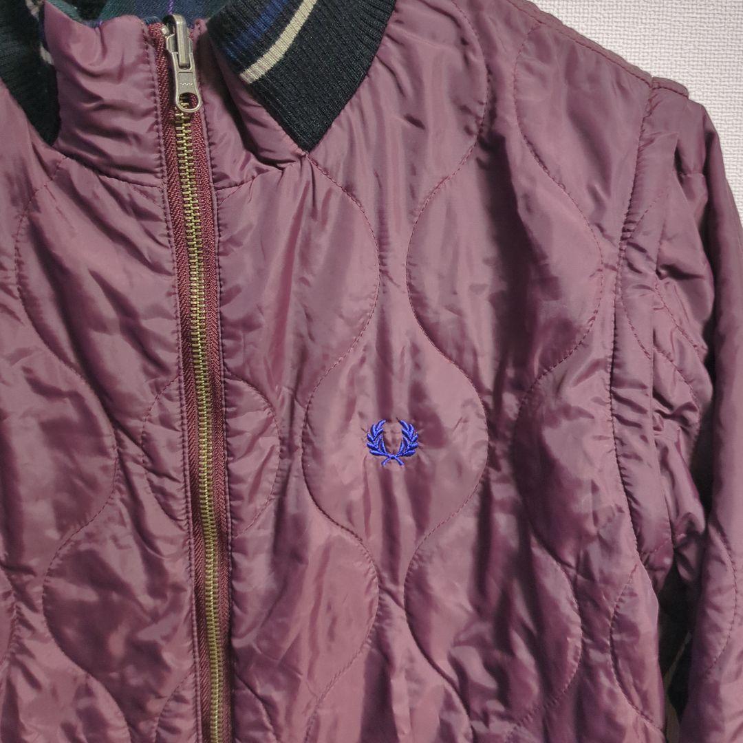 フレッドペリー 中綿ブルゾン リバーシブル 月桂樹 ロゴ チェック柄 L