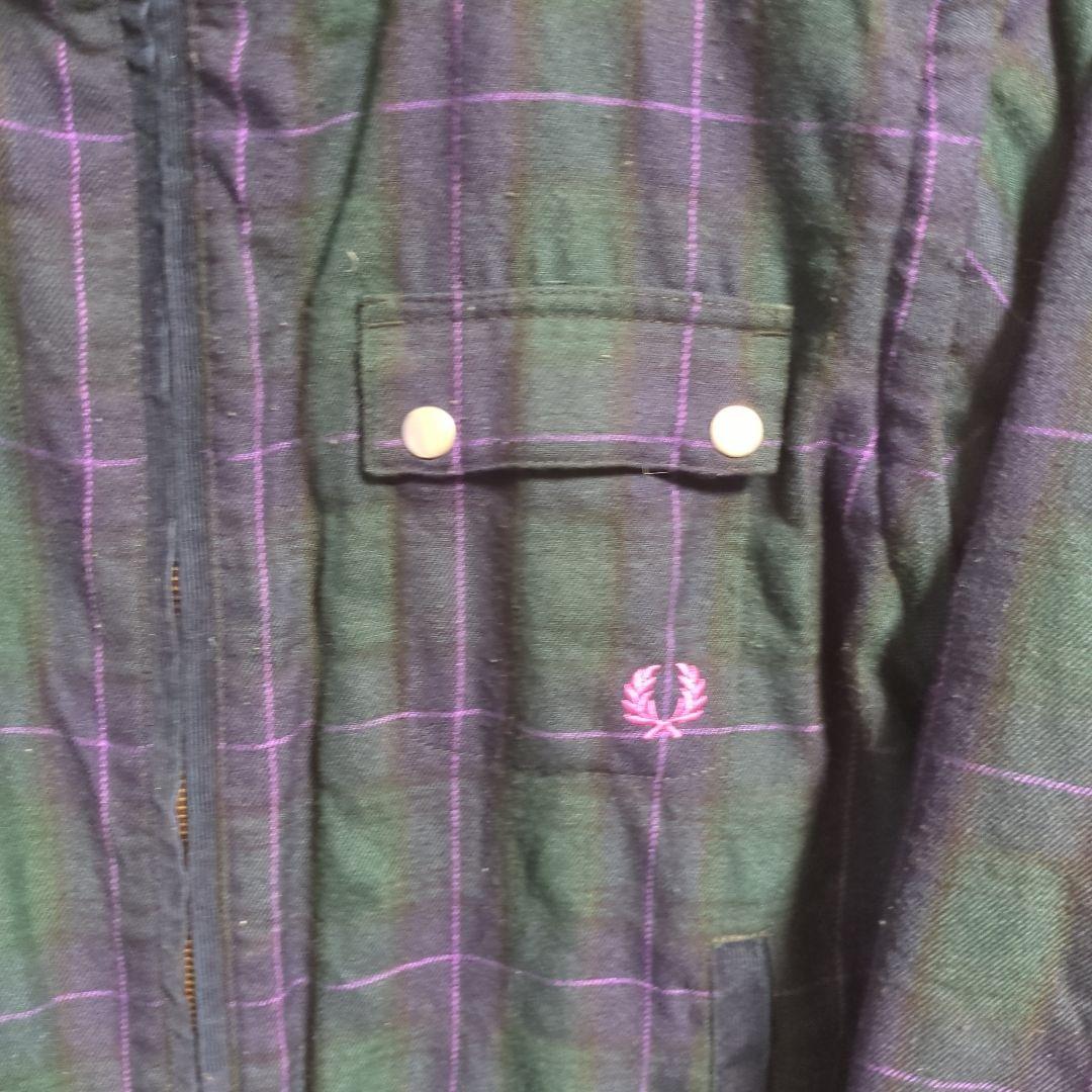 フレッドペリー 中綿ブルゾン リバーシブル 月桂樹 ロゴ チェック柄 L