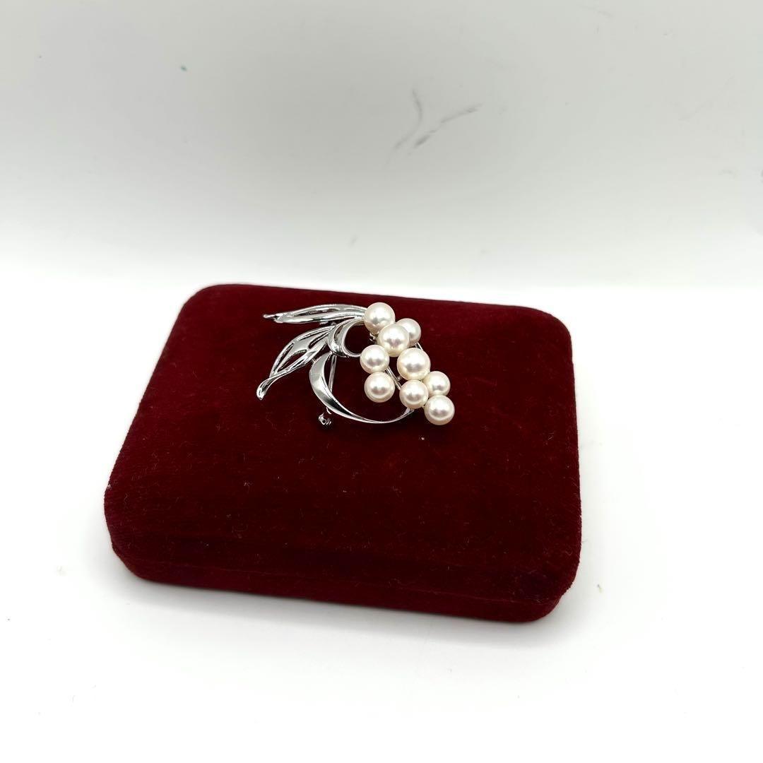 極美品✨MIKIMOTO ミキモト アコヤパール　ブローチ　シルバー M刻印