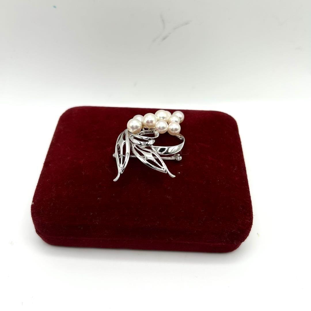 極美品✨MIKIMOTO ミキモト アコヤパール　ブローチ　シルバー M刻印