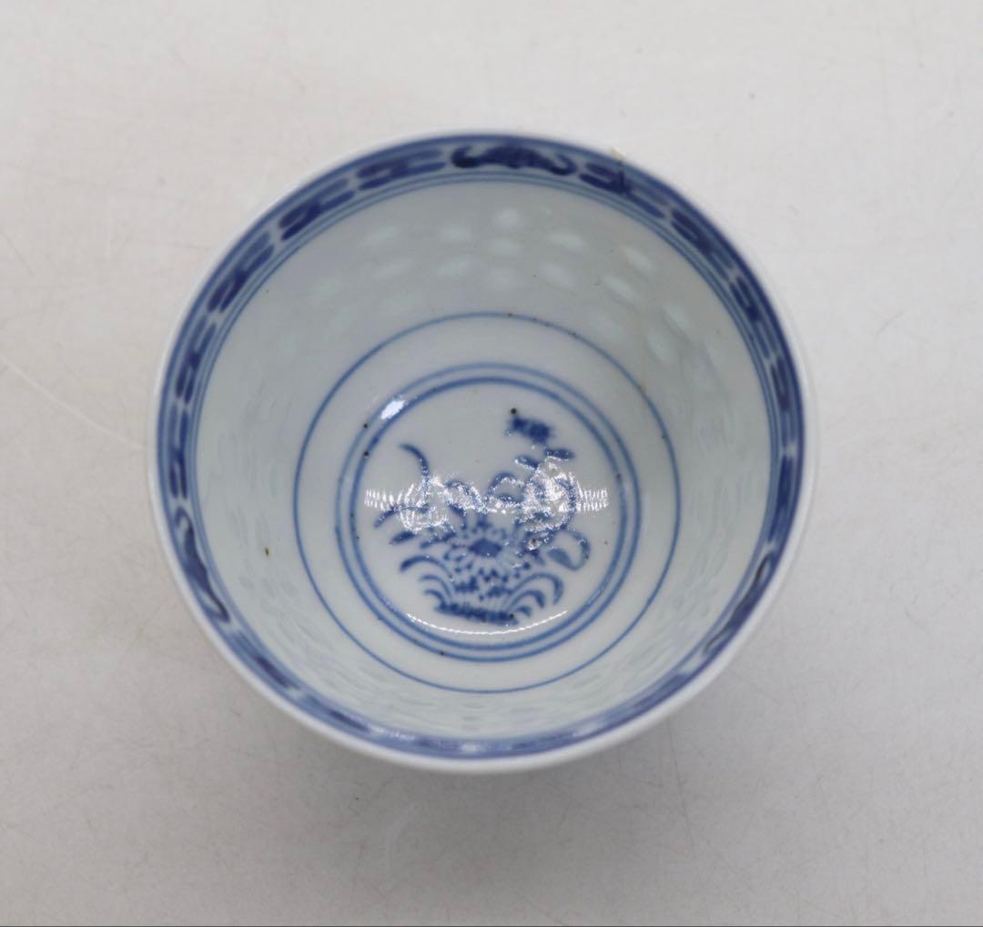 中国　清時代　玲瓏茶器　康熙年製&玩玉　湯呑み6点　中国茶器　送料込み0821