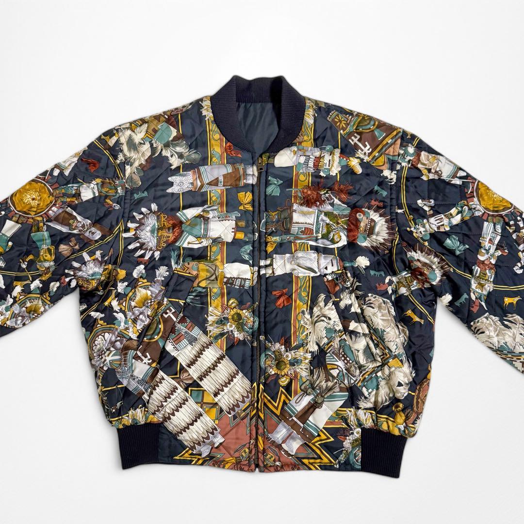 HERMES Kachinas バンダナ 総柄 シルク ボンバー ブルゾン