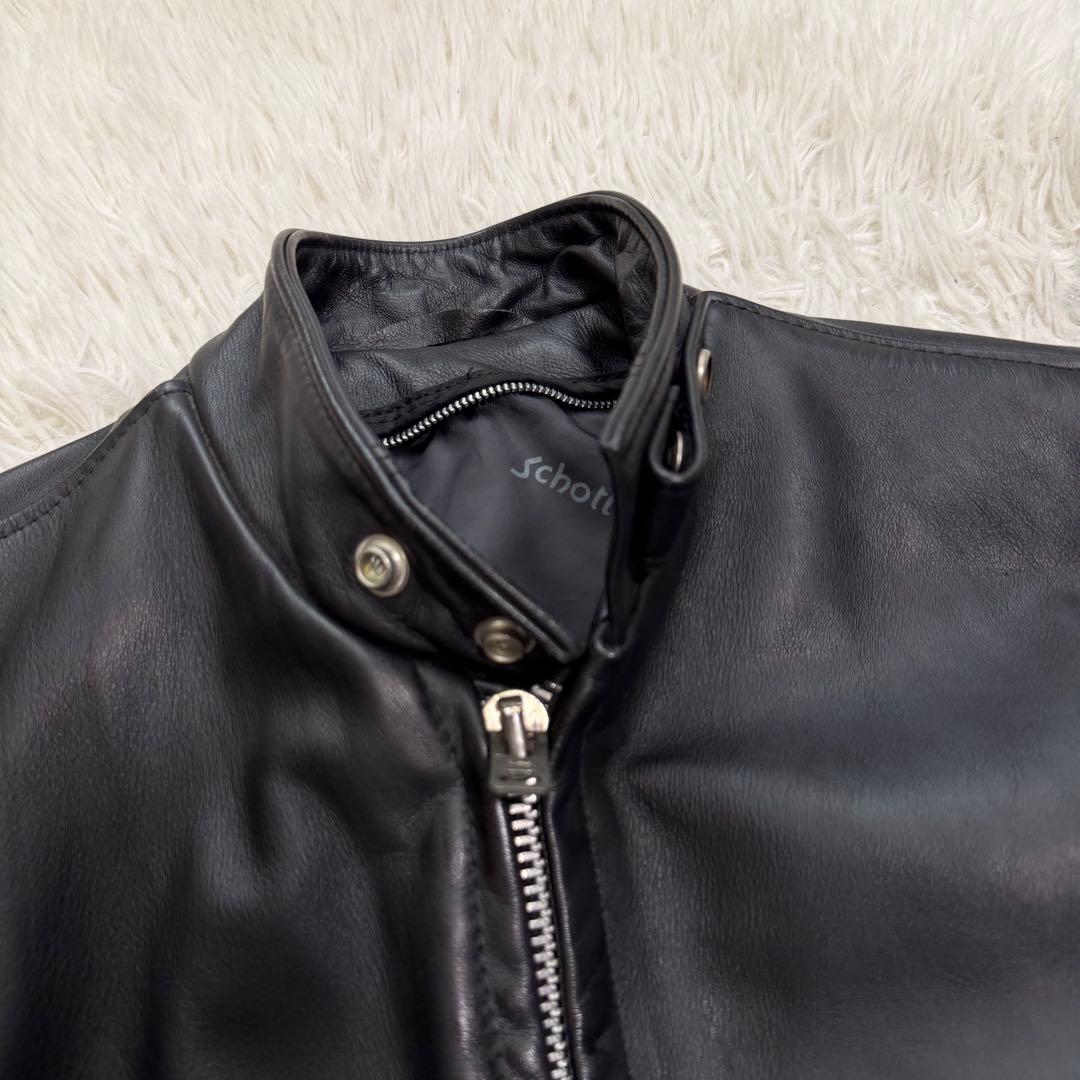 美品Lサイズ相当　ショット　641 シングルライダースジャケット　バイカー　黒