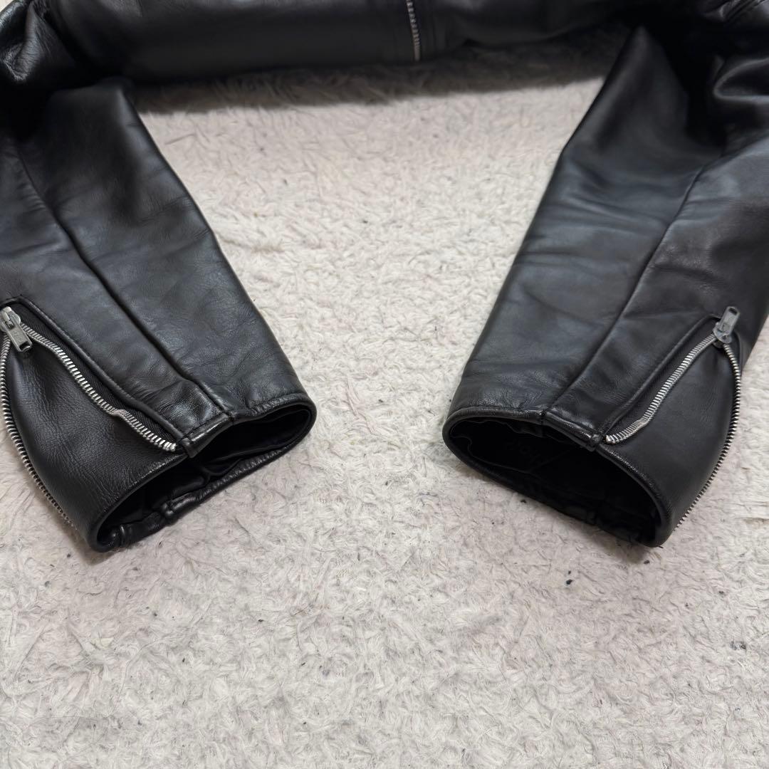 美品Lサイズ相当　ショット　641 シングルライダースジャケット　バイカー　黒