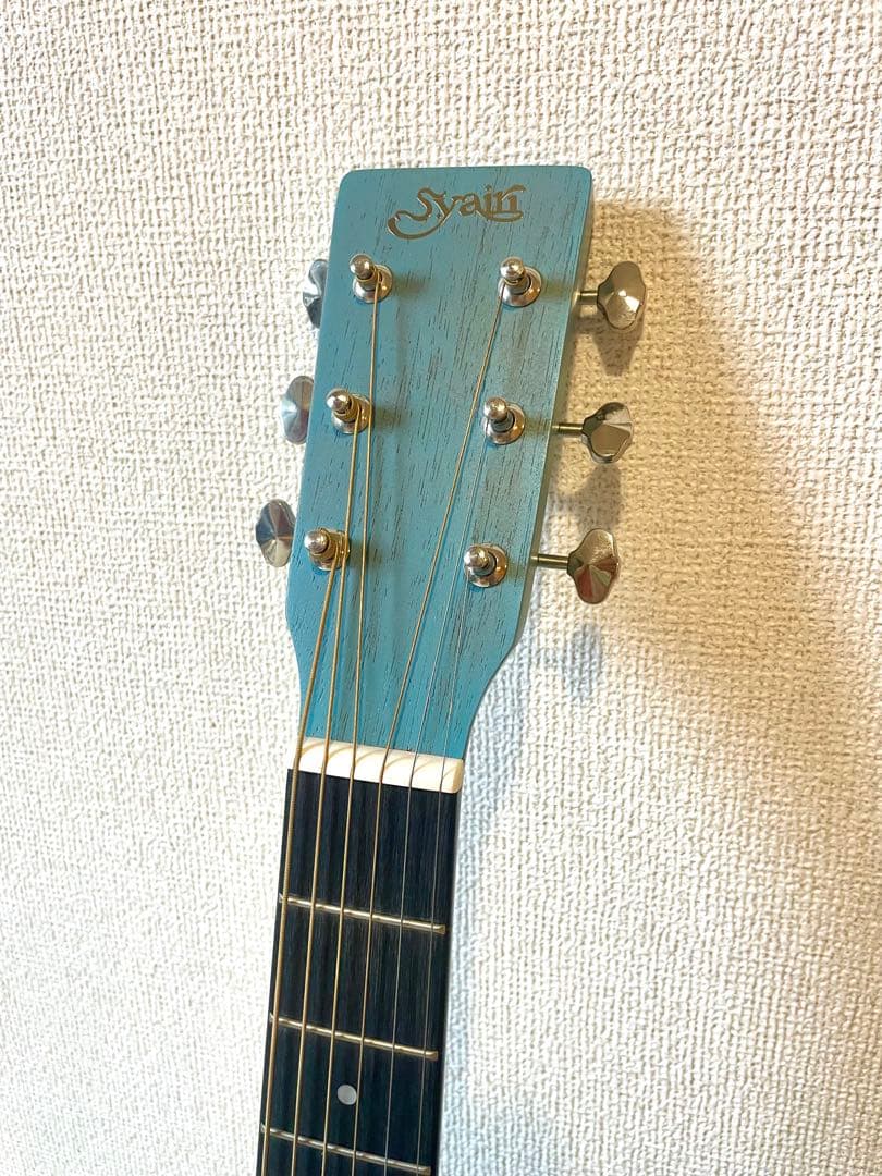 アコースティックミニギター ライトブルー ソフトケース付き