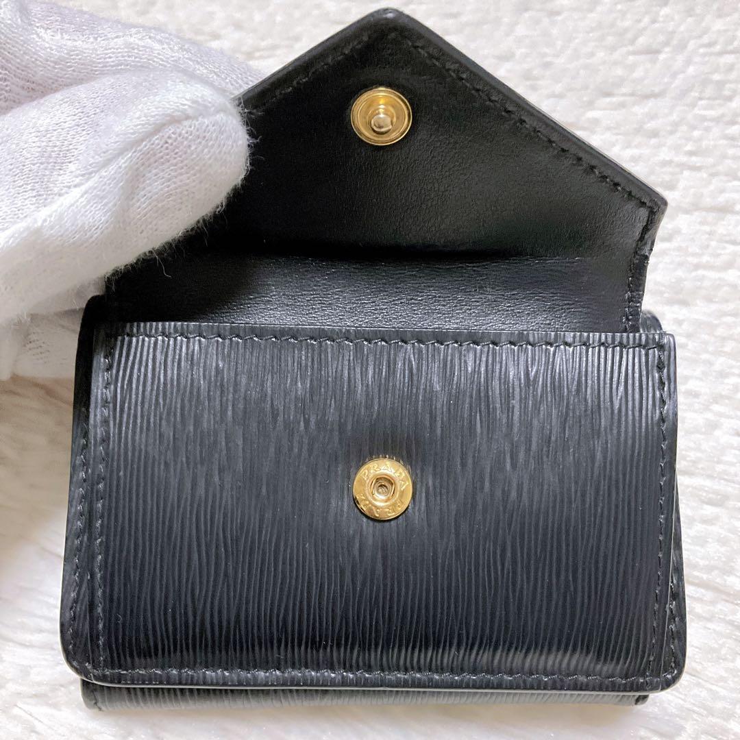 ♡Aa♡PRADA プラダ 三つ折り財布 ヴィッテロムーブ ロゴ レザー