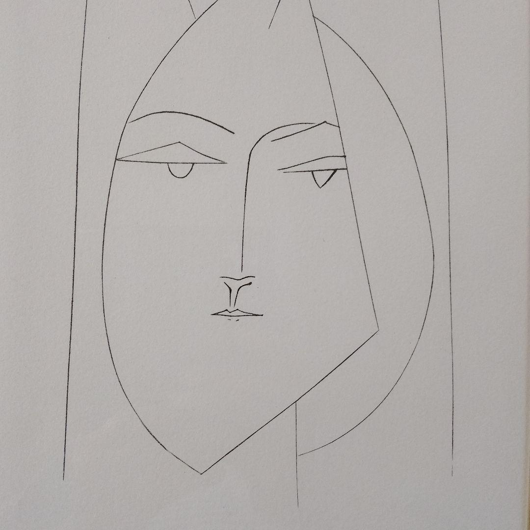 \"未使用\"パブロ・ピカソ銅版画『マンティラをつけた女性の頭部』共箱1949年制作